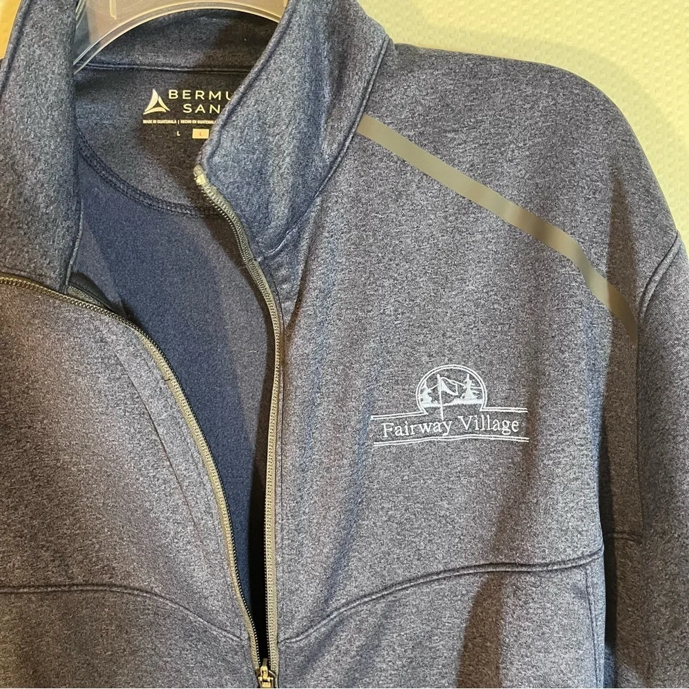 Bermuda Sands Fairway Village Men's Large Blue Full Zip Golf Performance Jacket